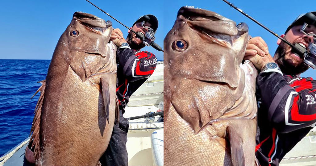 Απίστευτη ψαριά στην Κρήτη: Έπιασε βλαχοσφυρίδα 40 κιλών