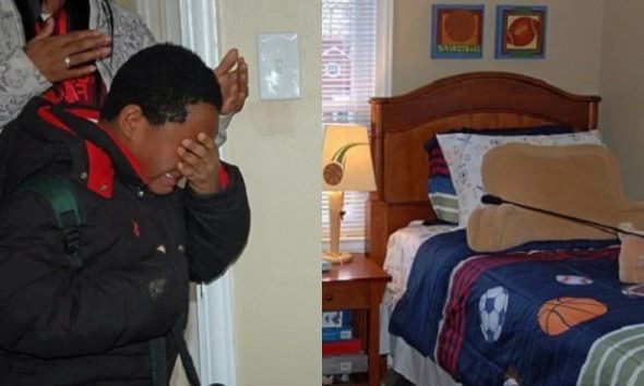 8χρονο άστεγο αγόρι κλαίει με λυγμούς μόλις βλέπει το πρώτο του κρεβάτι
