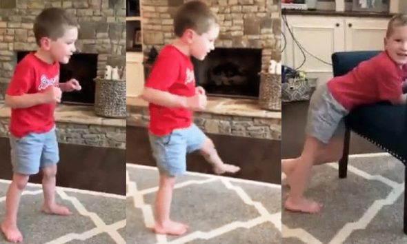 Αγόρι 5 ετών που οι γιατροί του είπαν πως δεν θα περπατήσει ποτέ, κάνει τα πρώτα του βήματα και συγκινεί