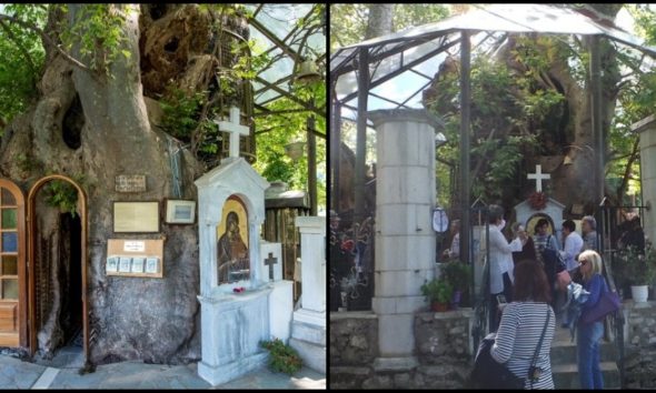 Το ωραιότερο Εκκλησάκι της Παναγίας «κρύβεται» σε έναν πλάτανο 1000 ετών