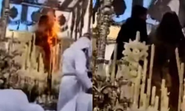 Ισπανία: Πιστοί έτρεχαν ουρλιάζοντας από φωτιά σε άγαλμα της Παναγίας