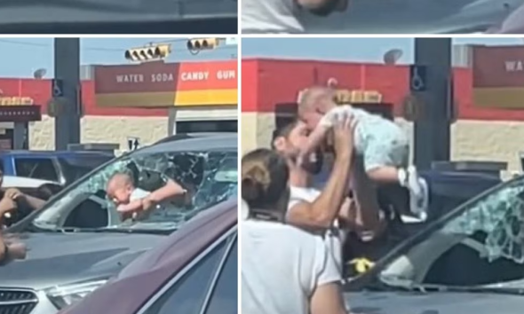 Τέξας: Πατέρας κάνει θρύψαλα το παρμπρίζ του αυτοκινήτου του για να σώσει το μωρό του εν μέσω καύσωνα