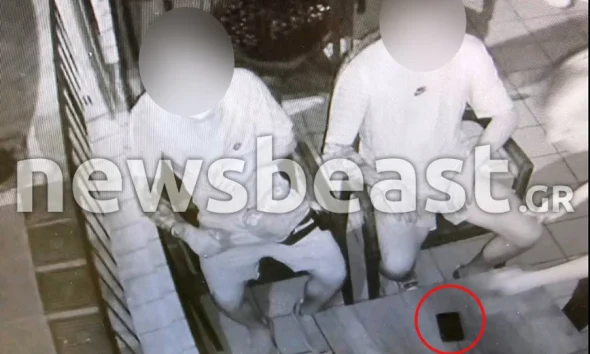 Στιγμιότυπο από τους 2 δράστες να πίνουν καφέ αφού έχουν δολοφονήσει και ληστέψει τον σεκιούριτι στον ΧΥΤΑ Φυλής