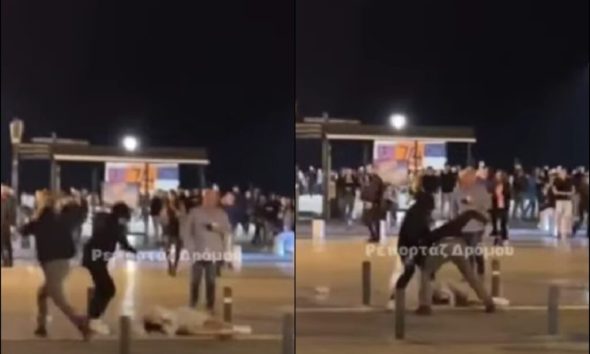 Θεσσαλονίκη: Η στιγμή της άγριας επίθεσης σε νεαρό στην πλατεία Αριστοτέλους