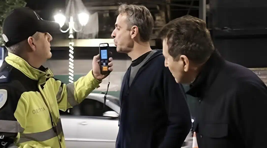 Χαμός με την φωτογραφία του Κυριάκου Μητσοτάκη που έκανε αλκοτέστ πεζός